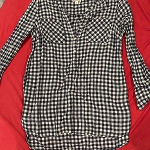 High low shirt plaid